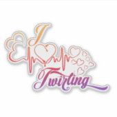 I HART Twirling 6X6 Decal Sticker (Voorkant)