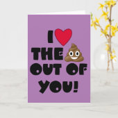 I Hart u Emoji Poo Kaart (Gele Bloem)