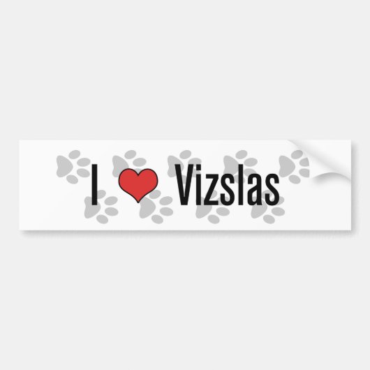 I (hart) Vizslas Bumpersticker (Voorkant)