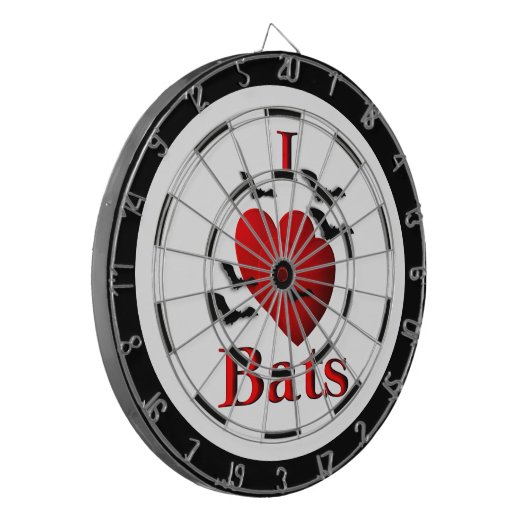 I Hart Vleermuizen Regeling Dartbord (Voorkant Links)
