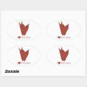 I hart zoete aardappelen ovale sticker (Vel)