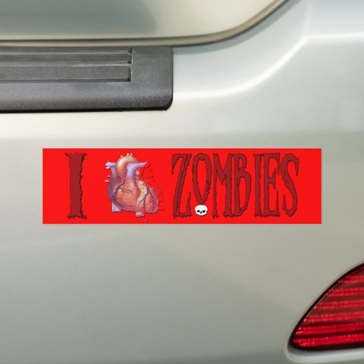 I *hart* Zombies Bumpersticker (Op auto)