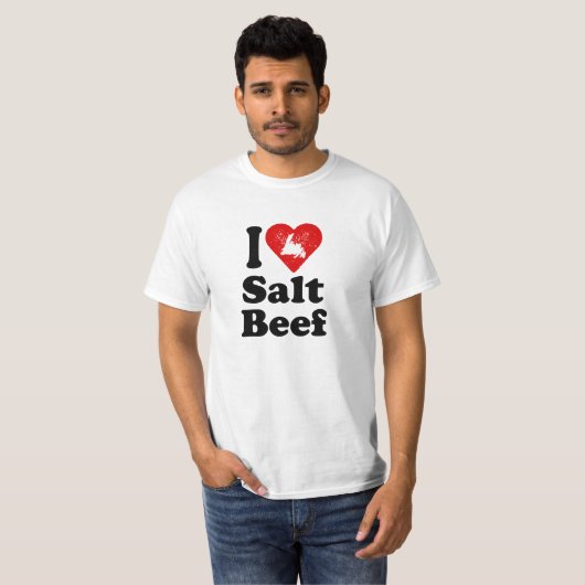 I hart Zout rundvlees T-shirt (Voorkant volledig)