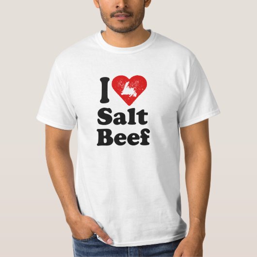 I hart Zout rundvlees T-shirt (Voorkant)