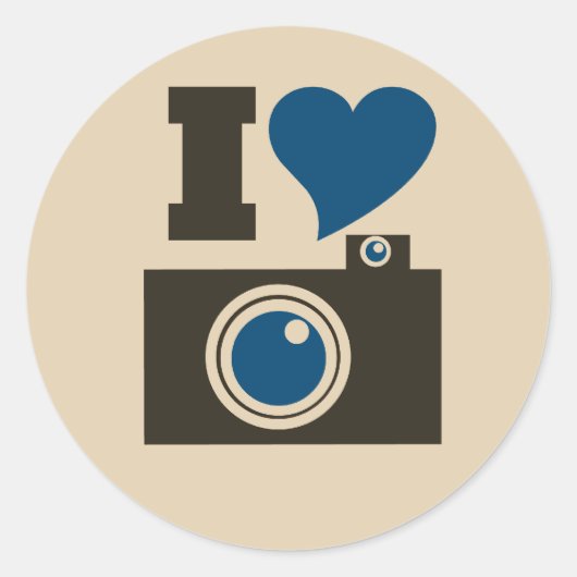 I Hartcamera Ronde Sticker (Voorkant)