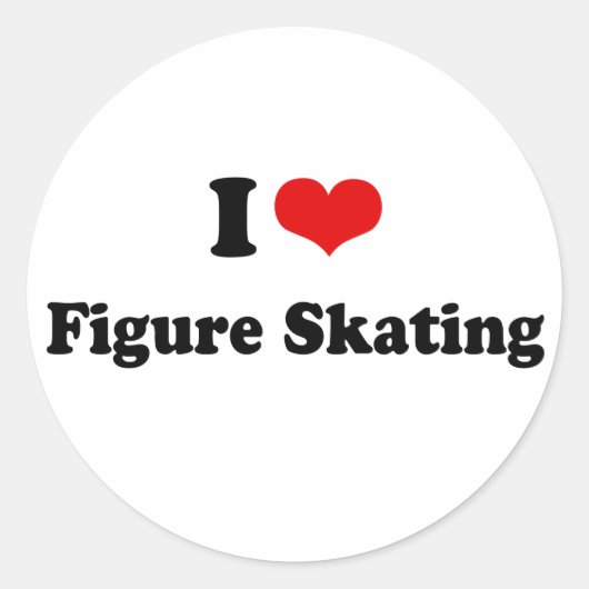 I Hartfiguur Skating Ronde Sticker (Voorkant)