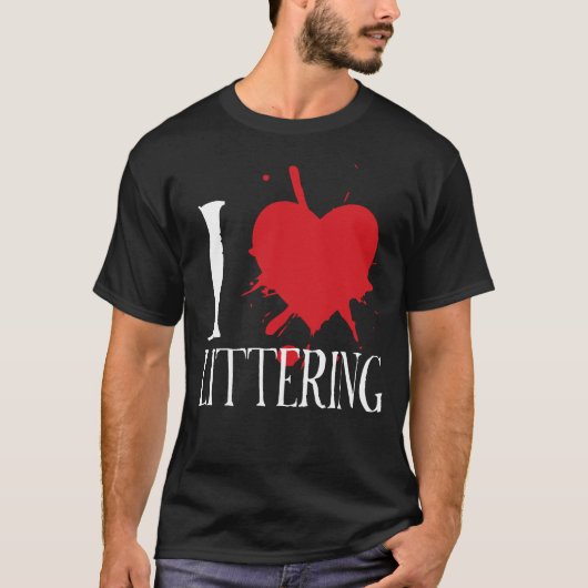 i hartlittering t-shirt (Voorkant)