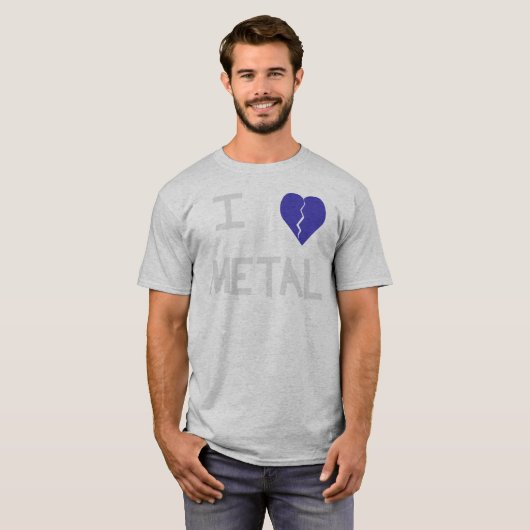 i hartritmeel wit op grijs t-shirt (Voorkant volledig)