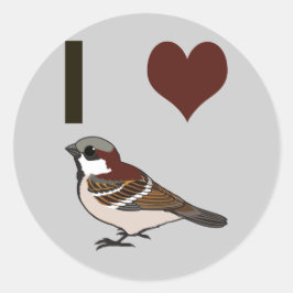 I hartsparren ronde sticker