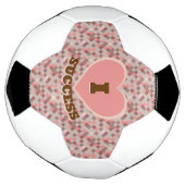 I Hartsucces geruit patroon koraal bruin roze Voetbal (Gedraaid)