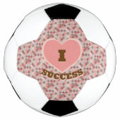 I Hartsucces geruit patroon koraal bruin roze Voetbal (Voorkant)