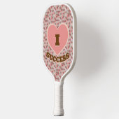 I Hartsucces geruit patroon koraal roze bruin Pickleball Paddle (Links)