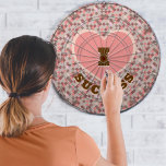 I Hartsucces Groovy Retro koraal bruin geruit Dartbord<br><div class="desc">Speel darts in stijl met deze I Heart Success Groovy Retro Coral Brown Checkered Dart Board. Zachte kleuren van koraal,  roze,  bruin en zacht geel versieren deze set prachtig,  en de zin "I heart succes" biedt het brandpunt. Ontwerp ©Coastal South Design.</div>