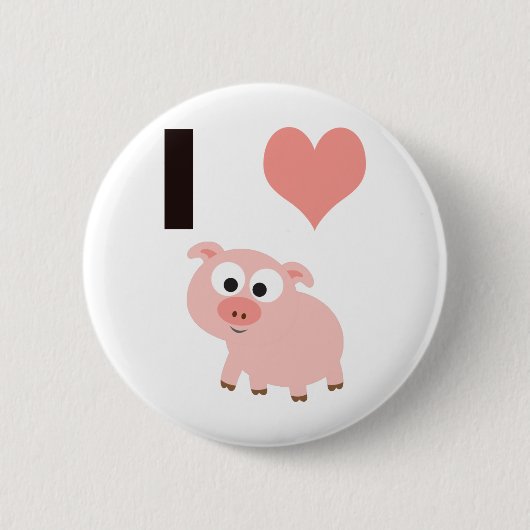 I hartvarkens ronde button 5,7 cm (Voorkant)