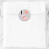 I hartvarkens ronde sticker (Tas)
