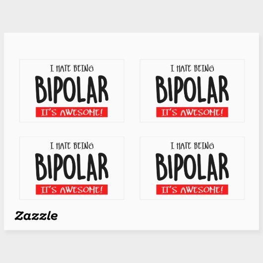 I hate being bipolar rechthoekige sticker (Vel)