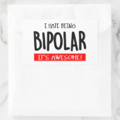 I hate being bipolar rechthoekige sticker (Tas)