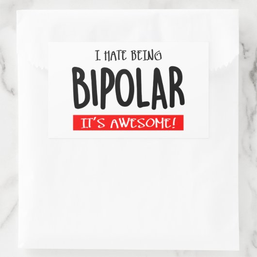I hate being bipolar rechthoekige sticker (Tas)