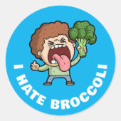 I Hate Broccoli Ronde Sticker (Voorkant)