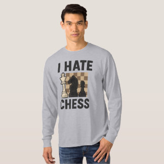 I Hate Chess lange mouw - levendige print T-shirt