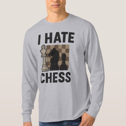I Hate Chess shirt met lange mouwen (Voorkant)