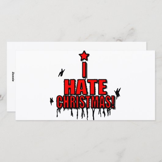 I Hate Christmas Feestdagenkaart (Voorkant / Achterkant)
