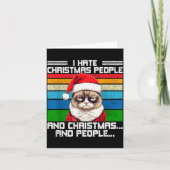 I Hate Christmas Holidays Haters Black Uni-adults  Kaart (Voorkant)
