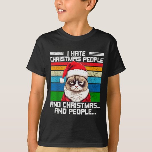 I Hate Christmas Holidays Haters Black Uni-adults  T-shirt (Voorkant)