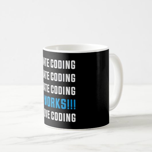 I Hate Coding Funny Gift for Programmer Koffiemok (Voorkant rechts)