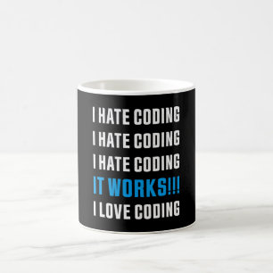 I Hate Coding Funny Gift for Programmer Koffiemok