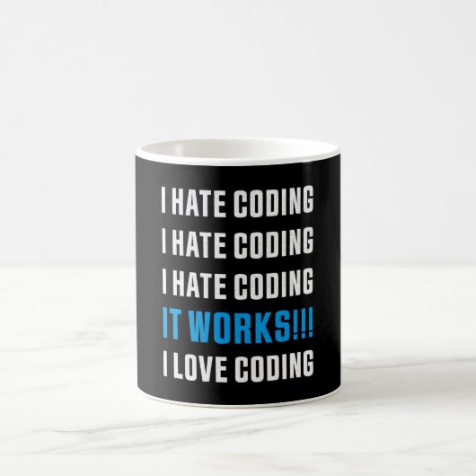 I Hate Coding Funny Gift for Programmer Koffiemok (Center)