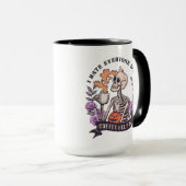 I hate everyone but coffe helps skeleton Halloween Mok (Voorkant rechts)