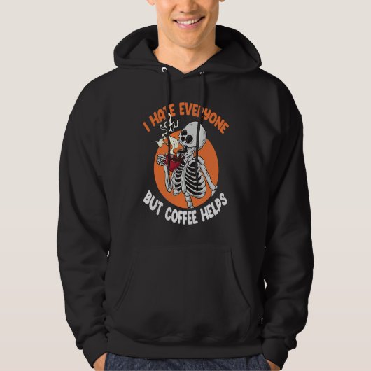 I Hate Everyone But Coffee Helps  Women Pirates Pa Hoodie (Voorkant)
