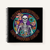 I Hate Everyone Coffee Helps Coffee Lover Gifts  Notitieboek (Voorkant)