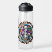 I Hate Everyone Coffee Helps Coffee Lover Gifts Waterfles (Voorkant)