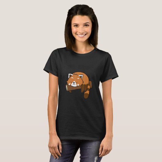 I Hate Mornings Sleeping Red Panda T-shirt (Voorkant volledig)