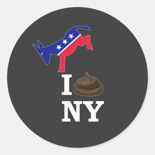 i hate new york ronde sticker (Voorkant)