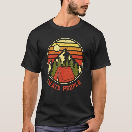 I Hate People Vintage  Camping T-shirt (Voorkant)