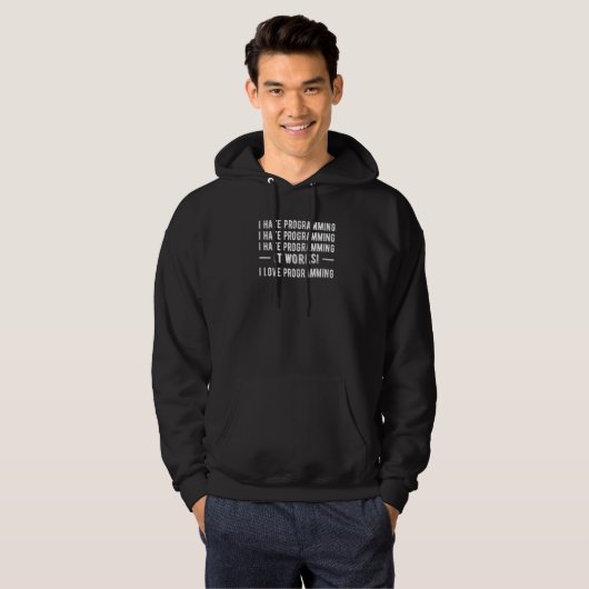 I Hate Programming Coding Developer Coder Programm Hoodie (Voorkant volledig)