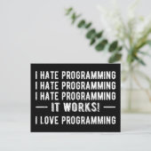 I Hate Programming - Funny Programmer II Briefkaart (Staand voorkant)