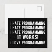 I Hate Programming - Funny Programmer II Briefkaart (Voorkant / Achterkant)