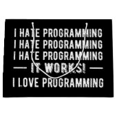 I Hate Programming - Funny Programmer II Groot Cadeauzakje (Voorkant)