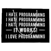 I Hate Programming - Funny Programmer II Groot Cadeauzakje (Achterkant)