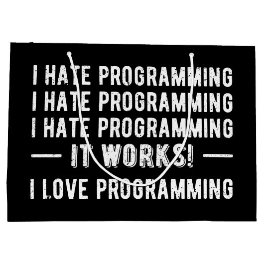 I Hate Programming - Funny Programmer II Groot Cadeauzakje (Achterkant)