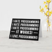 I Hate Programming - Funny Programmer II Kaart (Gele Bloem)