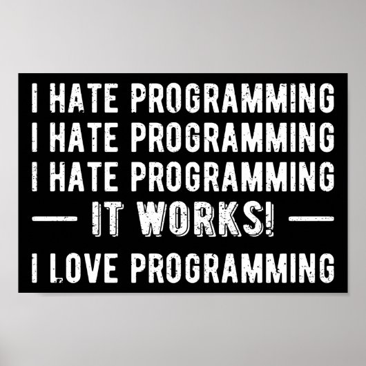 I Hate Programming - Funny Programmer II Poster (Voorkant)