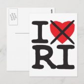 I Hate RI - Rhode Island Briefkaart (Voorkant / Achterkant)