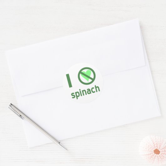 I Hate Spinach Ronde Sticker (Envelop)
