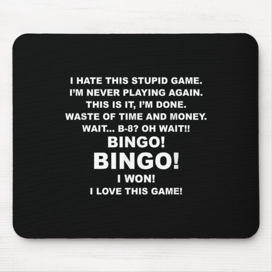 I Hate This Stud Game I'm Never Playing Again Bing Muismat (Voorkant)