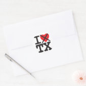 I Hate TX - Texas Ronde Sticker (Envelop)